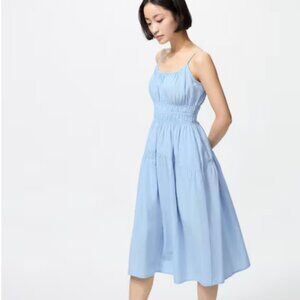 Uniqlo Women's Linen Blend Camisole Dress Adjustable Straps Size Medium